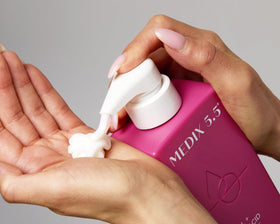 Medix 5.5 Retinol Body Lotion texture on hand