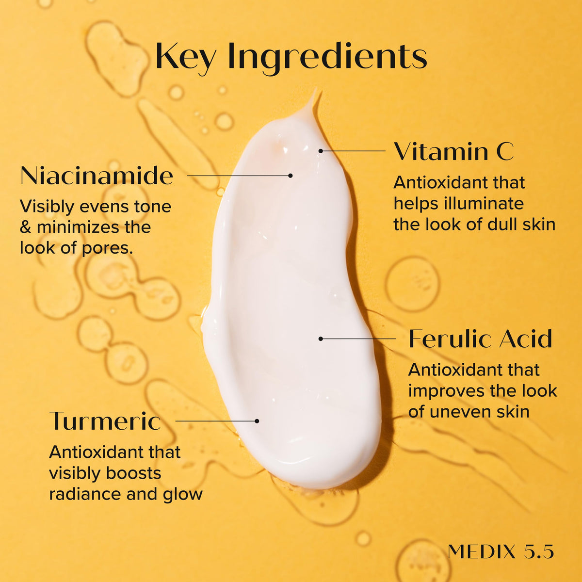 Medix 5.5 Vitamin C Body Lotion on a vanity table