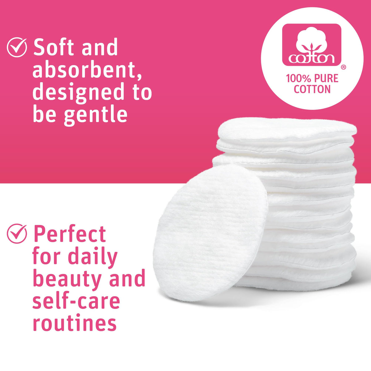 Medline Simply Soft Cotton Rounds 4-layer design demonstration