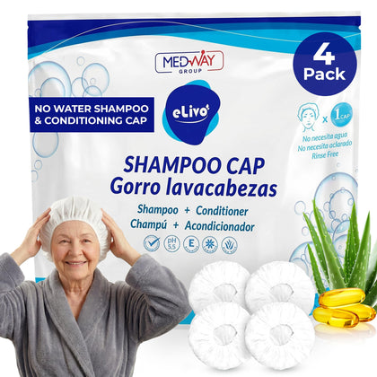 MedVance Rinse Free Shampoo Cap front view with packaging