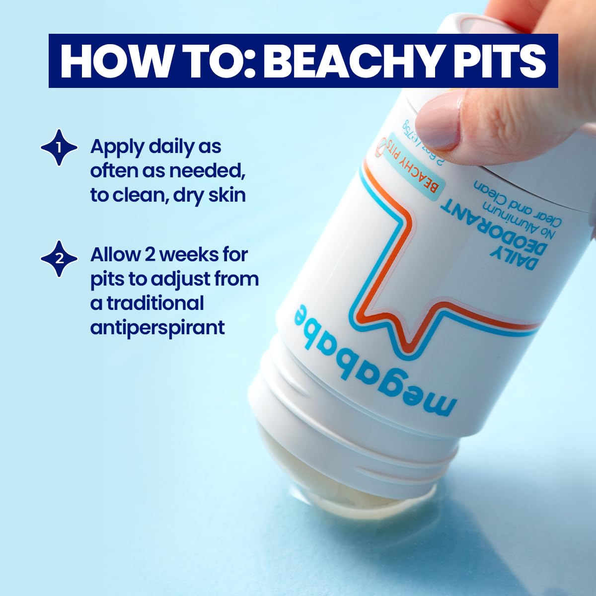 Megababe Beachy Pits Deo Sea Breeze with ingredients