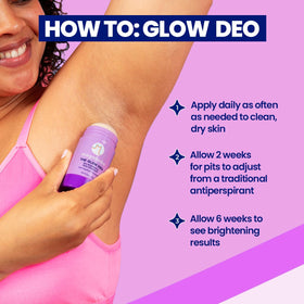 Megababe Glow Deo Lavender Mint application on skin