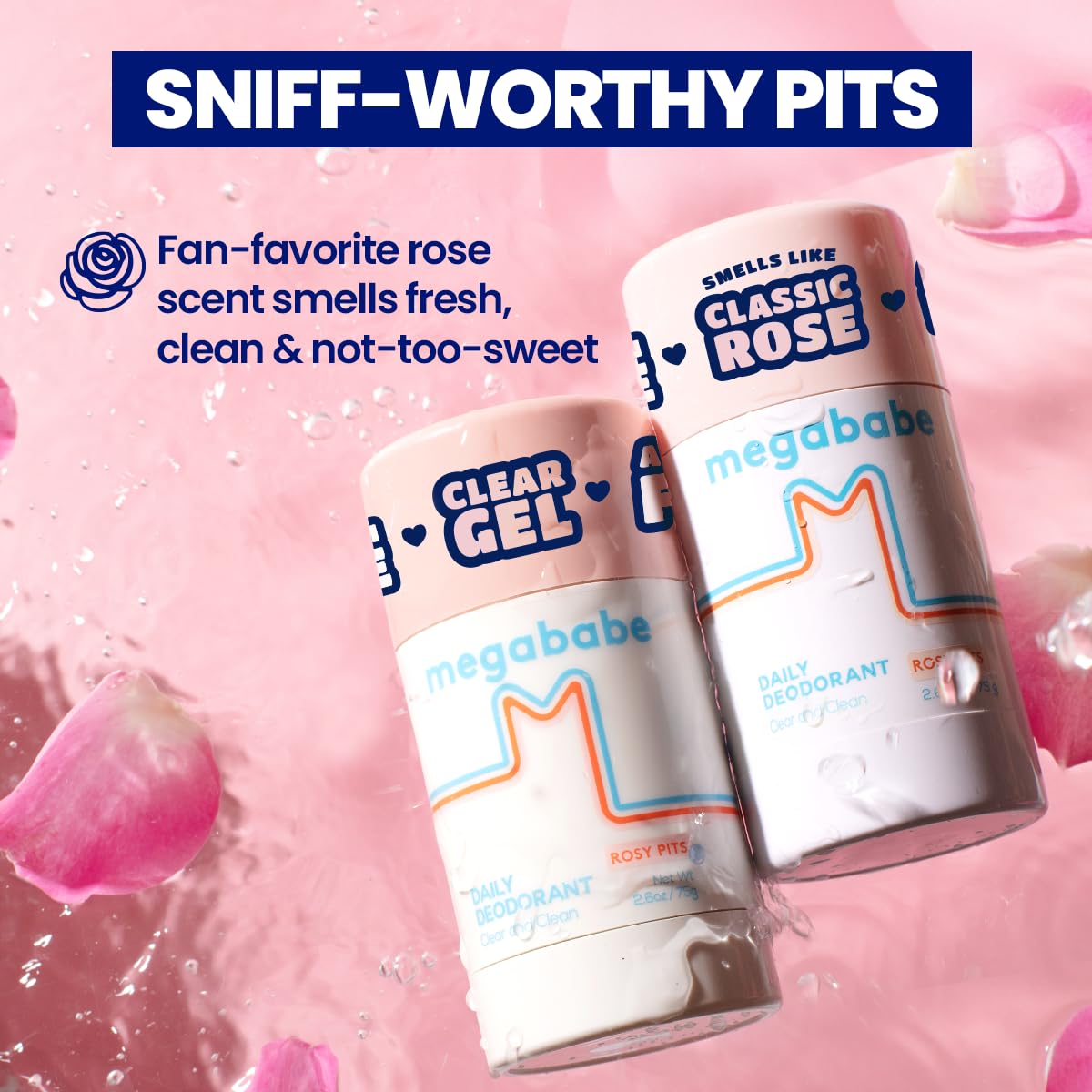 Megababe Rosy Pits Deo Fresh Rose application
