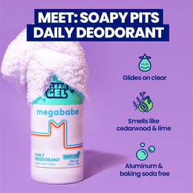 Megababe Soapy Pits Daily Deodorant Fresh Scent side view