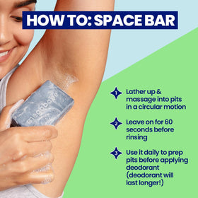 Megababe Space Bar Charcoal Underarm Soap lifestyle use