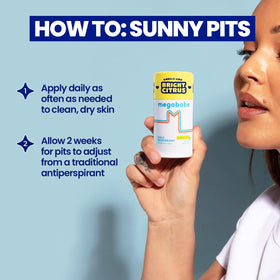 Megababe Sunny Pits Deo applied on skin for smooth finish