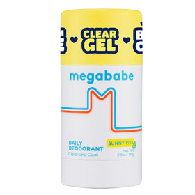 Megababe Sunny Pits Deo front view with bright citrus scent