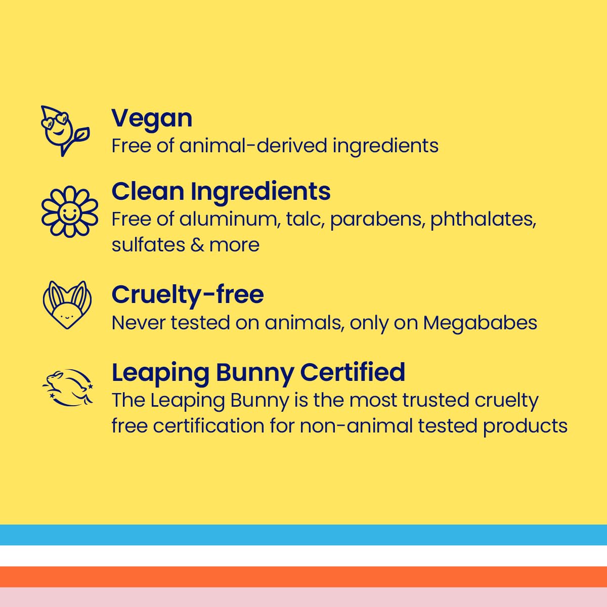Megababe Sunny Pits Deo ingredients list on packaging