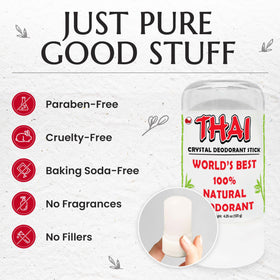 MegaRhino Thai Crystal Deodorant on bathroom shelf