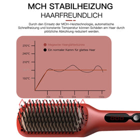 MEGAWISE Hair Straightener Brush Pro in use on straight hair