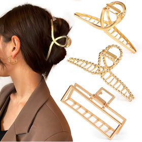 Mehayi Large Metal Claw Clip set in assorted colours front view