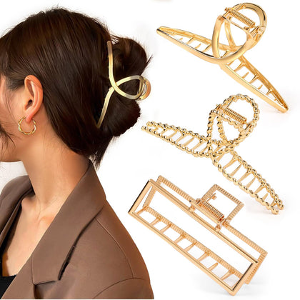 Mehayi Large Metal Claw Clip set in assorted colours front view