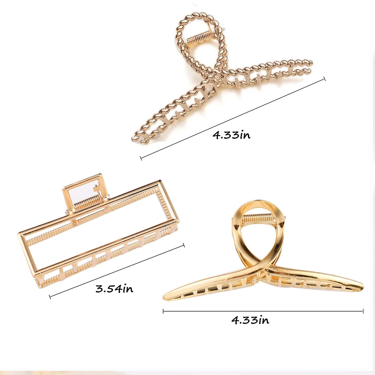 Mehayi Large Metal Claw Clip showing strong grip on thick hair