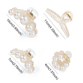 Mehayi Large Pearl Hair Claw Clip side view