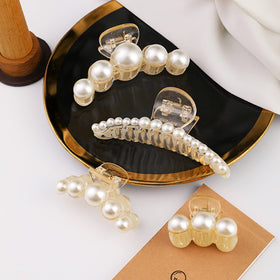 Mehayi Pearl Hair Claw Clips Set packaging front view
