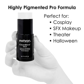 Mehron CreamBlend Stick Makeup White swatch on skin