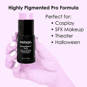 Mehron CreamBlend Stick Pastel Purple swatch on skin