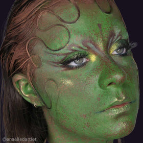 Mehron Green Face Paint on model's face