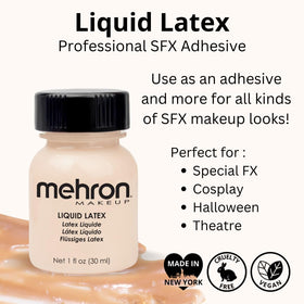 Mehron Liquid Latex 1 oz Light Flesh application on skin
