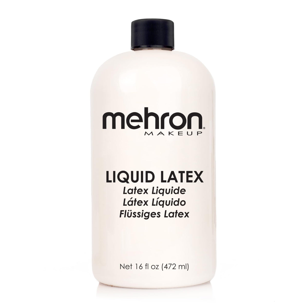 Mehron Liquid Latex 16 oz clear bottle front view