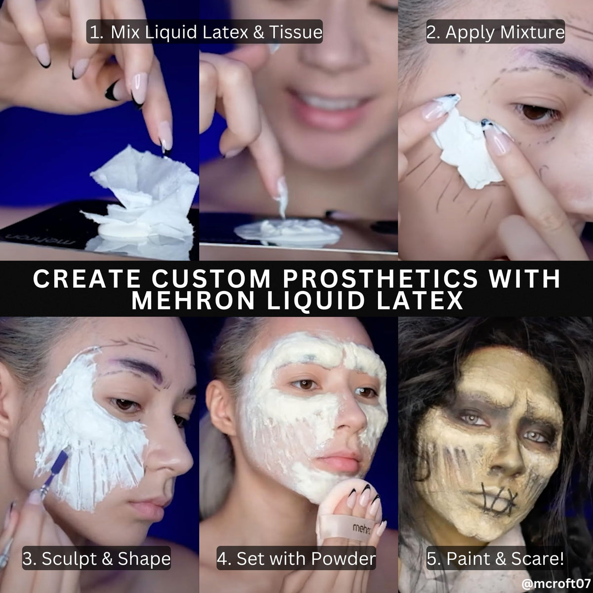 Mehron Liquid Latex 16 oz clear bottle with cap