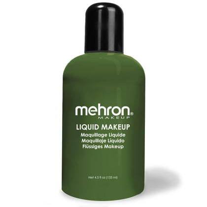 Mehron Liquid Makeup Green 4.5 Fl oz front view