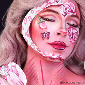 Mehron Liquid Makeup PINK application with airbrush