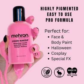 Mehron Liquid Makeup PINK swatch on skin