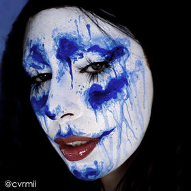 Mehron Makeup Paradise AQ Dark Blue body paint application on skin