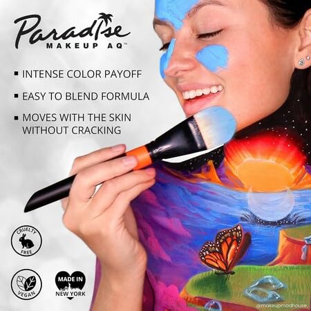 Mehron Makeup Paradise AQ Dark Blue body paint on a model's face
