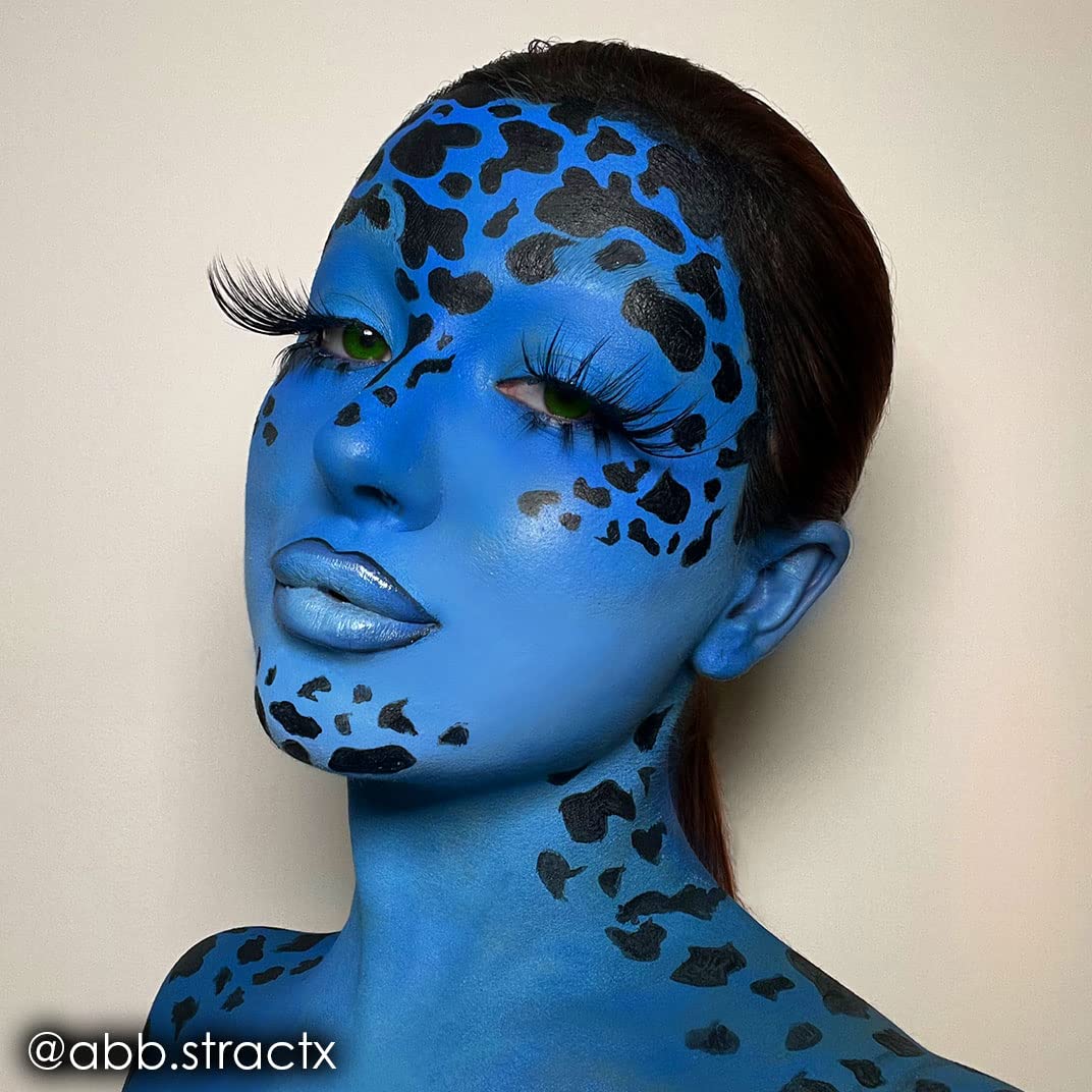 Mehron Makeup Paradise AQ LAGOON BLUE application on face
