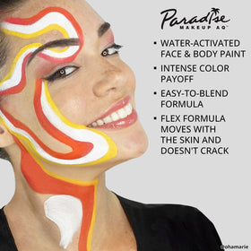 Mehron Makeup Paradise AQ LAGOON BLUE back view of packaging