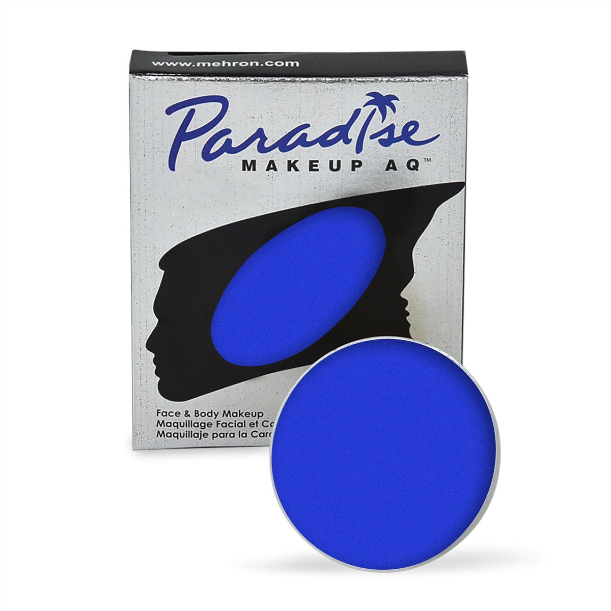 Mehron Makeup Paradise AQ LAGOON BLUE front view with packaging