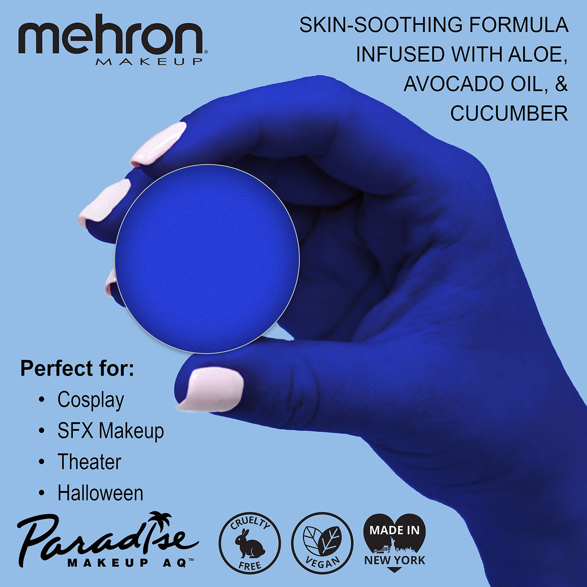 Mehron Makeup Paradise AQ LAGOON BLUE swatch on skin