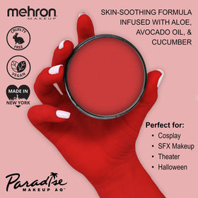 Mehron Paradise AQ Beach Berry applied on a model's face