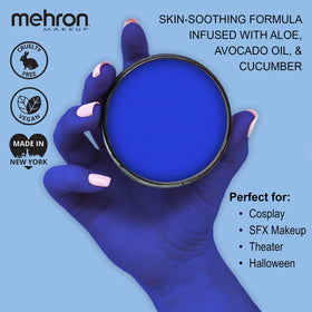 Mehron Paradise AQ Lagoon Blue Body Paint application example