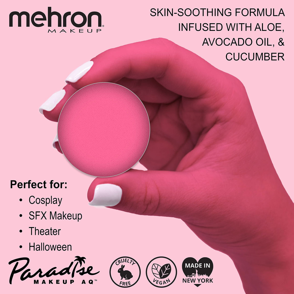 Mehron Paradise AQ Light Pink Face & Body Paint packaging