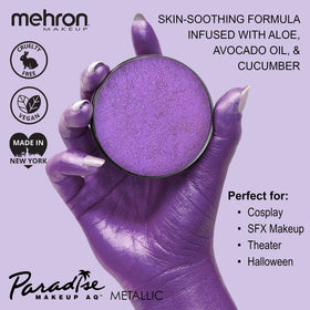 Mehron Paradise FX Metallic Purple Face Paint packaging