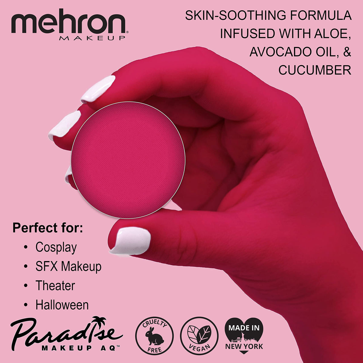 Mehron Paradise Makeup AQ Dark Pink 7ml back view