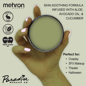 Mehron Paradise Makeup AQ Face & Body Paint 1.4 oz Olive packaging