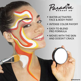 Mehron Paradise Makeup AQ Face & Body Paint Violet in use during performance