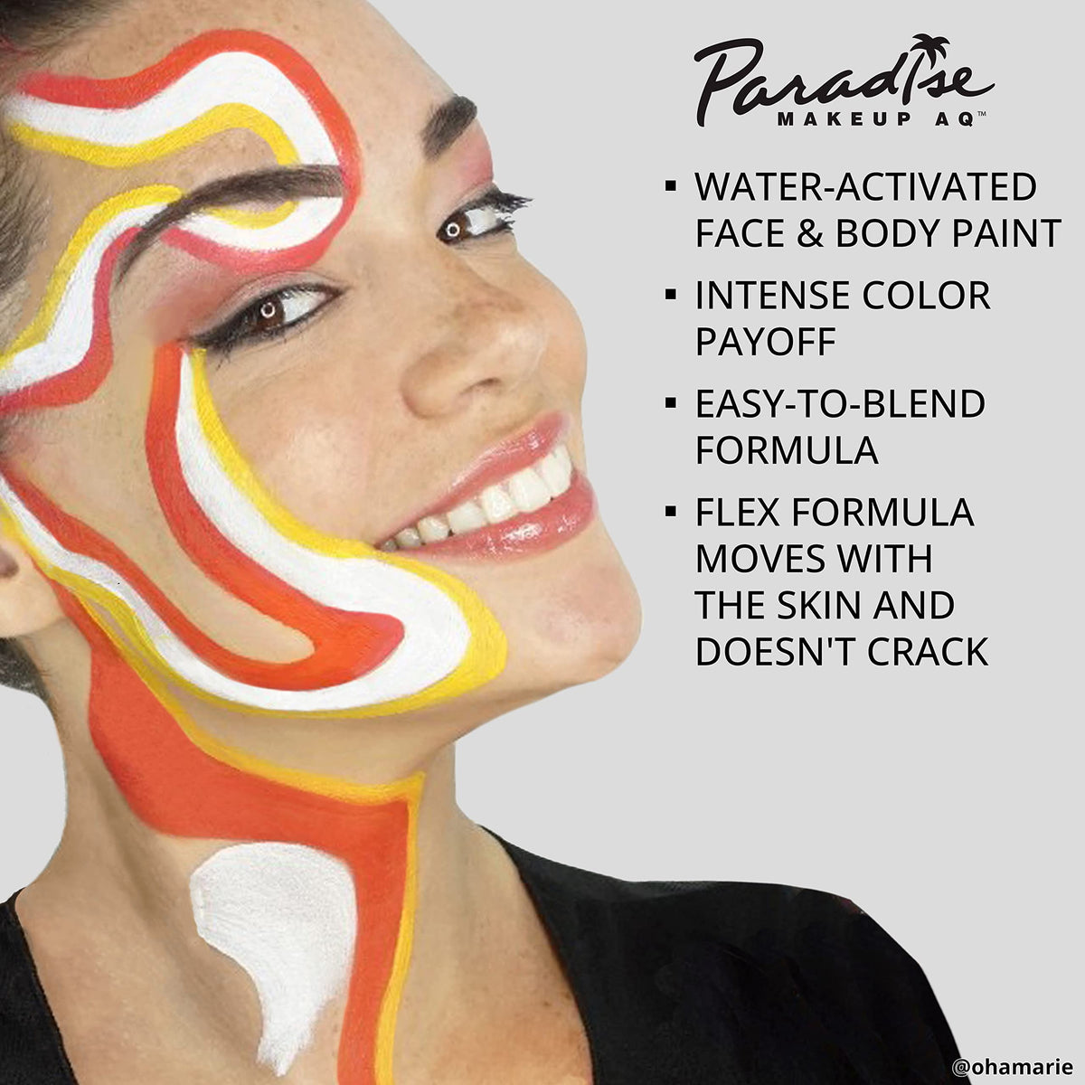 Mehron Paradise Makeup AQ Refill White with brush for application