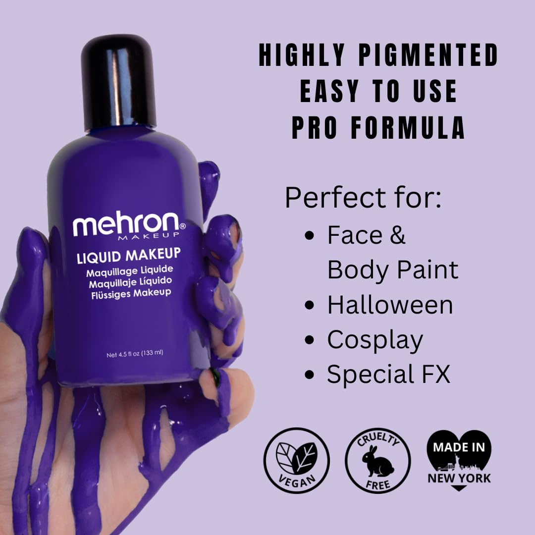 Mehron Purple Face Paint bottle side view