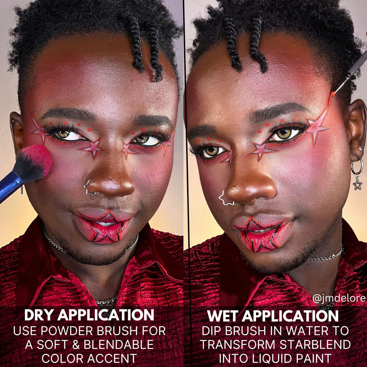 Mehron StarBlend Black face paint dry application demonstration