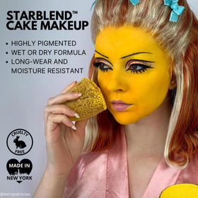 Mehron StarBlend Black face paint wet application demonstration