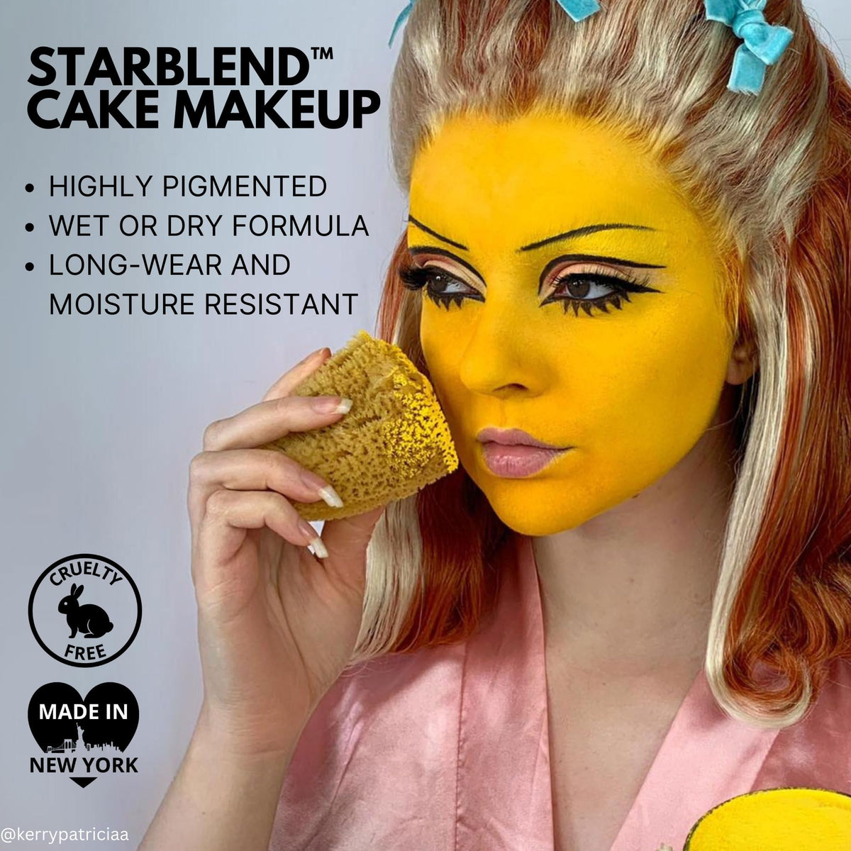 Mehron StarBlend PINK face paint applied on model