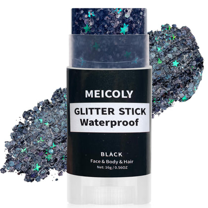 MEICOLY Black Body Glitter Stick front view