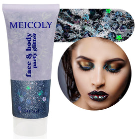 MEICOLY Black Face Glitter 50ml tube front view