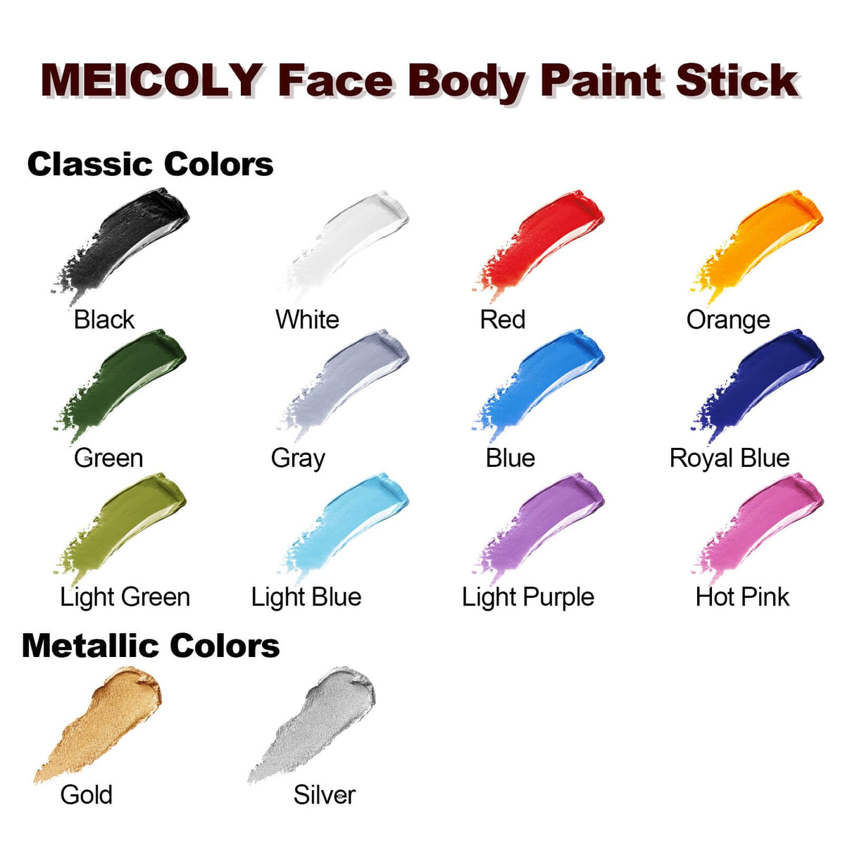 MEICOLY Blue Face Body Paint Stick on a makeup table