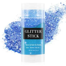 MEICOLY Blue Face Hair Glitter Stick front view